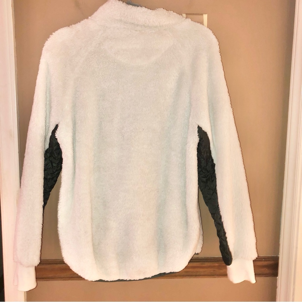 Simply‎ Southern Sherpa Snap Quilted pullover Green White size medium - Picture 2 of 6